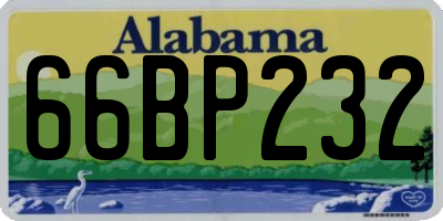 AL license plate 66BP232