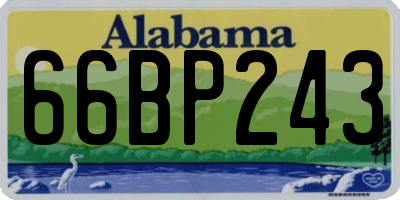 AL license plate 66BP243