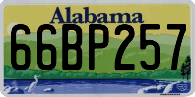 AL license plate 66BP257
