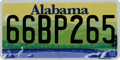 AL license plate 66BP265