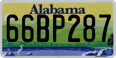 AL license plate 66BP287