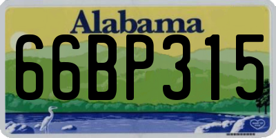 AL license plate 66BP315