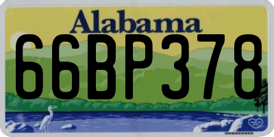 AL license plate 66BP378