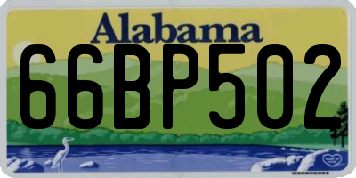 AL license plate 66BP502