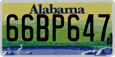 AL license plate 66BP647