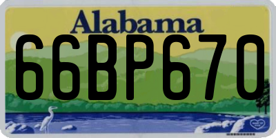 AL license plate 66BP670