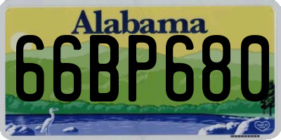 AL license plate 66BP680