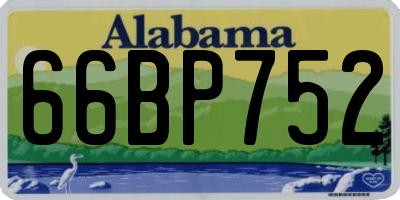 AL license plate 66BP752