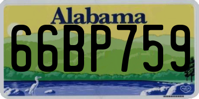 AL license plate 66BP759