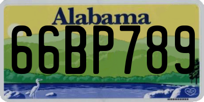 AL license plate 66BP789
