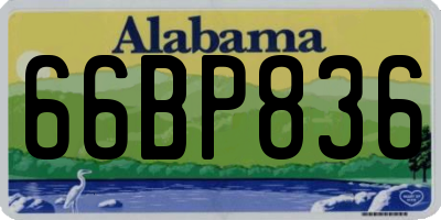 AL license plate 66BP836