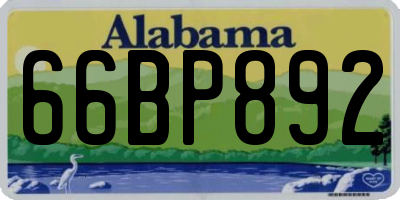 AL license plate 66BP892