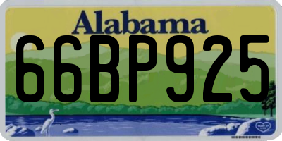 AL license plate 66BP925