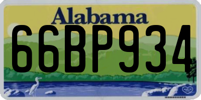AL license plate 66BP934