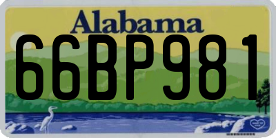 AL license plate 66BP981