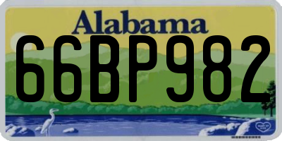 AL license plate 66BP982