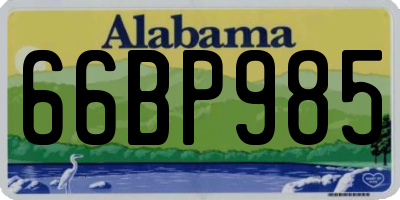 AL license plate 66BP985