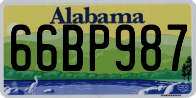 AL license plate 66BP987