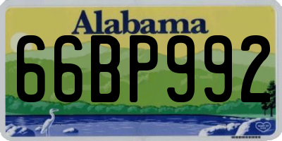 AL license plate 66BP992