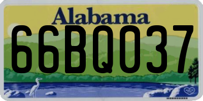 AL license plate 66BQ037