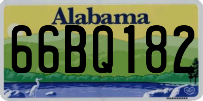 AL license plate 66BQ182