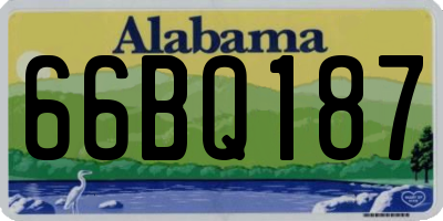 AL license plate 66BQ187