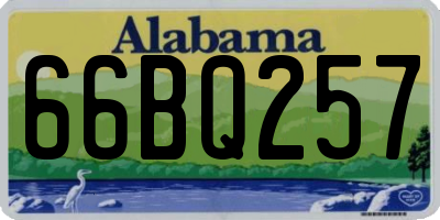 AL license plate 66BQ257