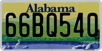 AL license plate 66BQ540