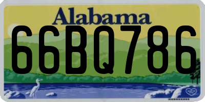 AL license plate 66BQ786