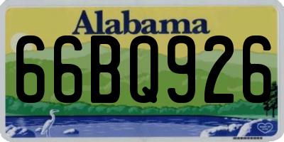 AL license plate 66BQ926