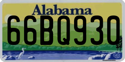 AL license plate 66BQ930