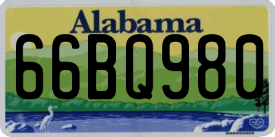 AL license plate 66BQ980