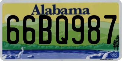 AL license plate 66BQ987