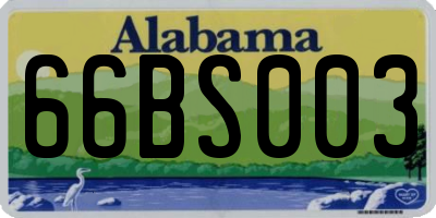 AL license plate 66BS003