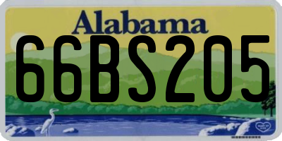 AL license plate 66BS205