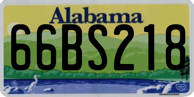 AL license plate 66BS218