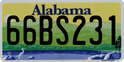 AL license plate 66BS231