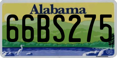 AL license plate 66BS275