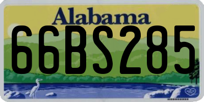AL license plate 66BS285