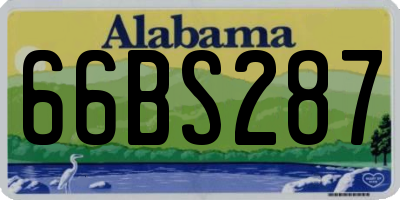 AL license plate 66BS287