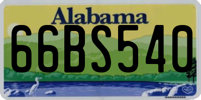 AL license plate 66BS540