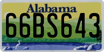 AL license plate 66BS643