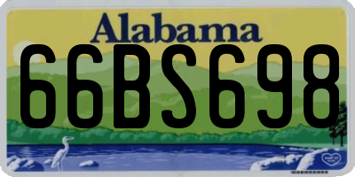 AL license plate 66BS698