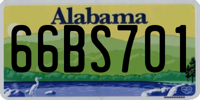 AL license plate 66BS701
