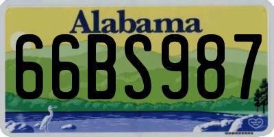 AL license plate 66BS987