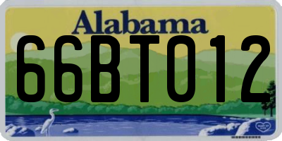 AL license plate 66BT012