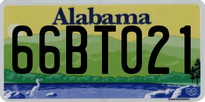 AL license plate 66BT021