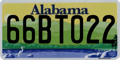 AL license plate 66BT022
