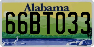AL license plate 66BT033