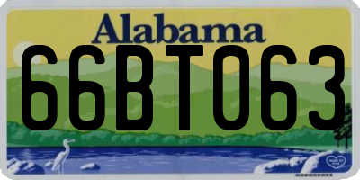 AL license plate 66BT063